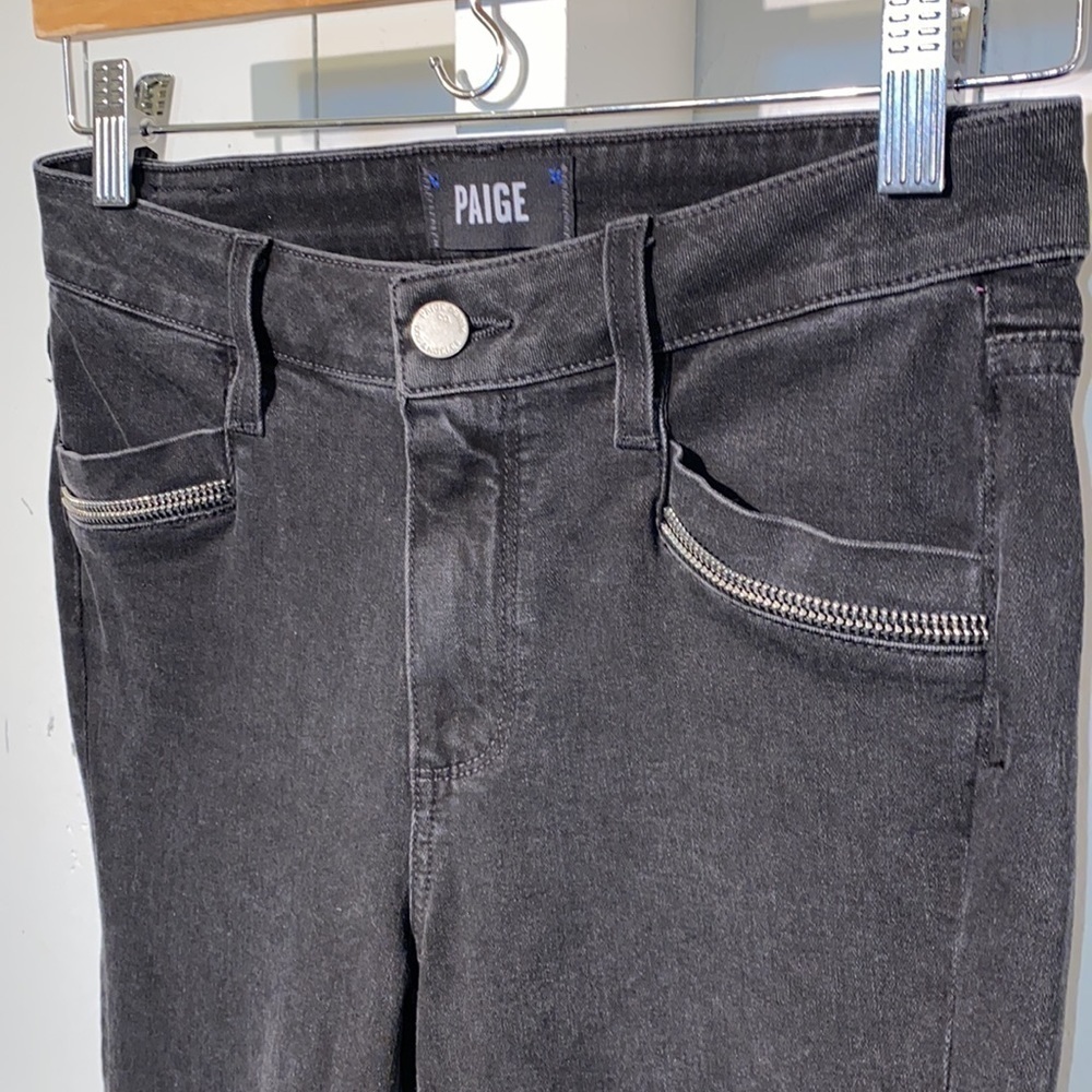 Paige Black Jeans Women’s Size 26 Zipper Pockets Skinny Perfect Grab and Go - Picture 4 of 15
